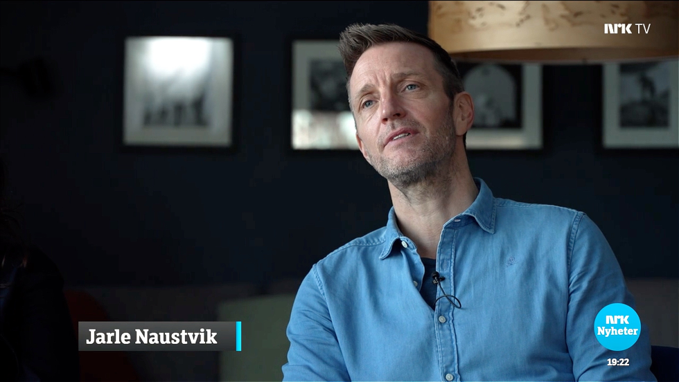 Jarle Naustvik sitter i oppreisningsutvalget i støtteforeningen Sendt Bort. Bildet er fra Dagsrevyens reportasje om Misjonærbarn-saken i februar.
 Foto: Skjermdump NRK Dagsrevyen 1.2.2024.