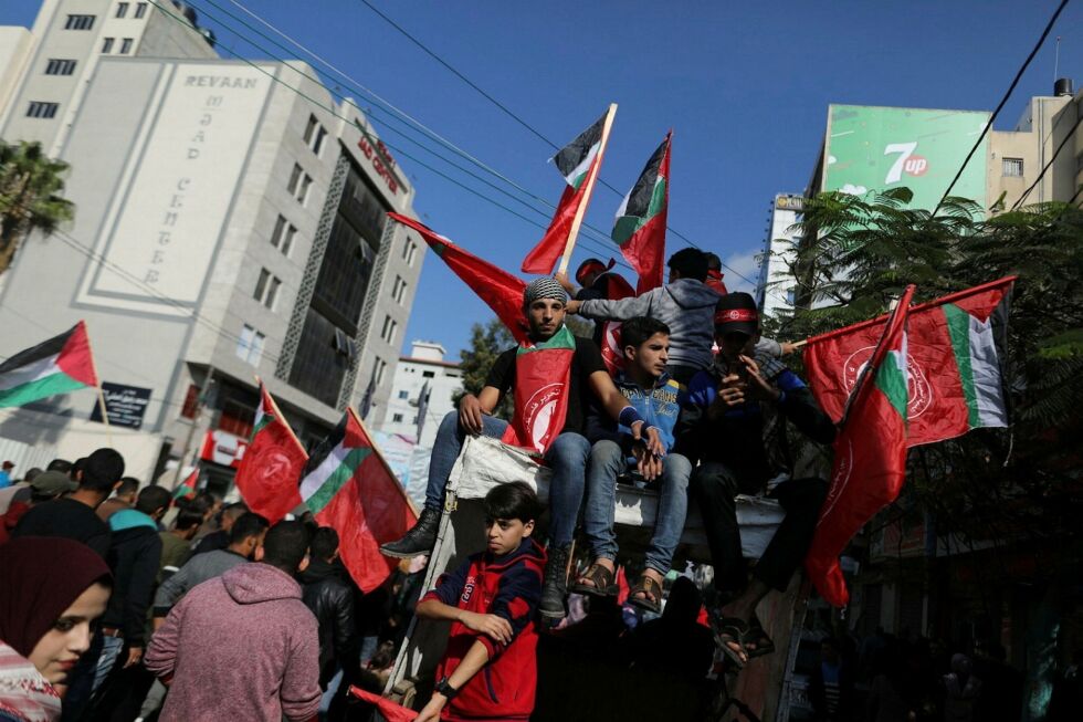 Terrororganisasjonens PFLPs samling på Gaza-stripen.
 Foto: Majdi Fathi/TPS