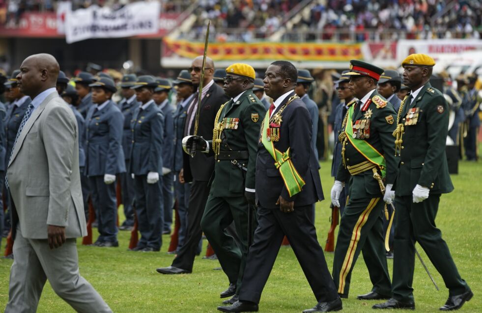 Zimbabwes nye president under innsettelsen.
 Foto: AP / NTB Scanpix