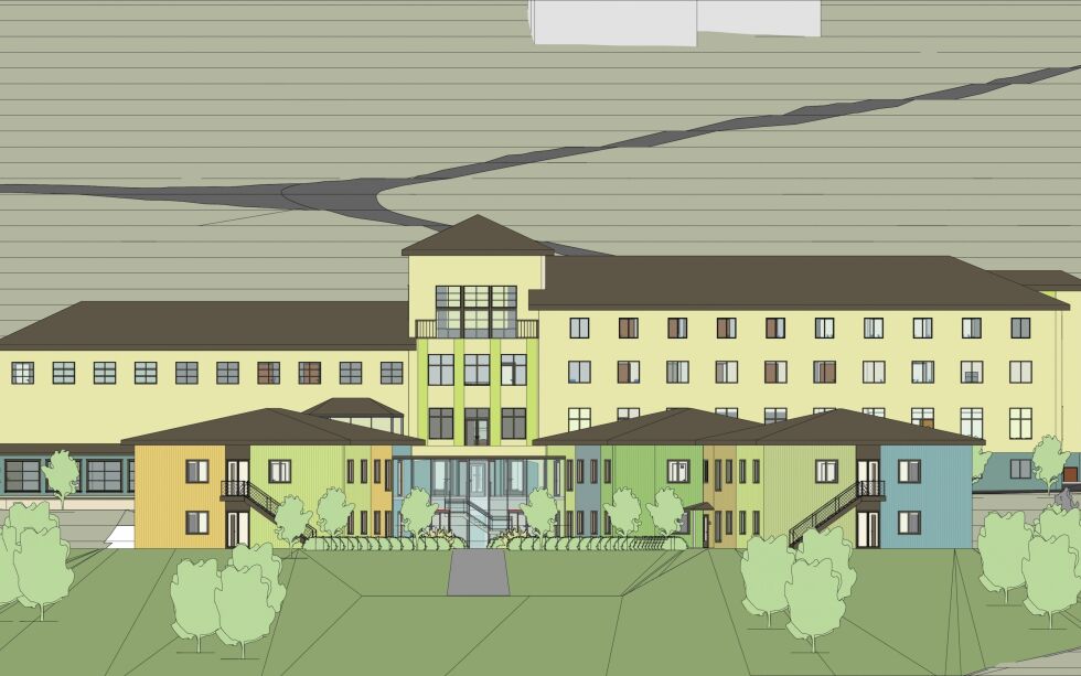 Slik ser arkitektene for seg Sjøholt Folkehøgskule.
 Foto: Moldskred AS / Sjøholt Folkehøgskule