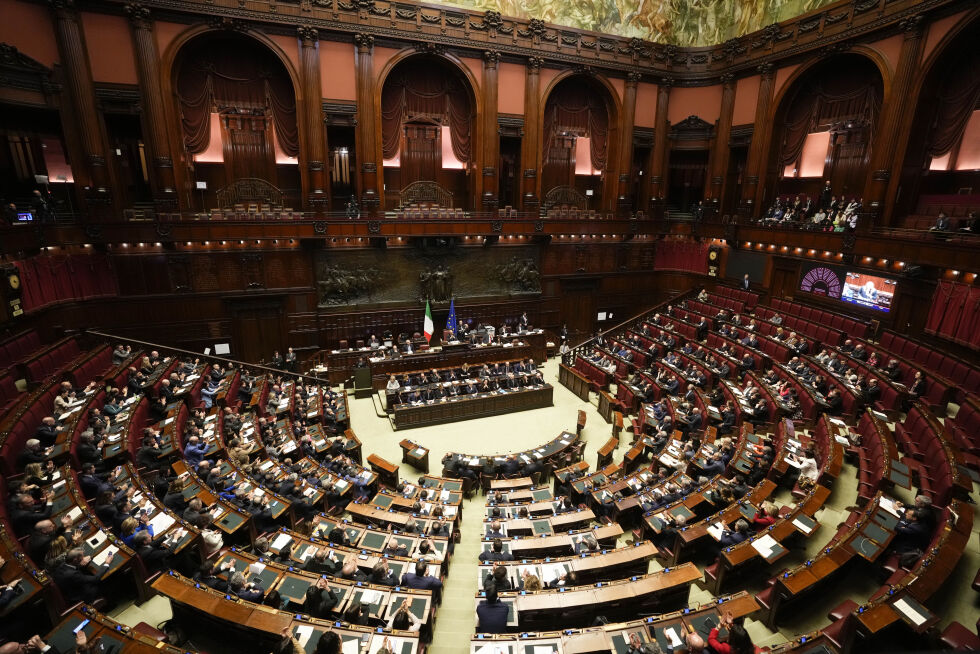 Det italienske parlamentets underhus i Roma.
 Foto: AP Photo/Andrew Medichini/NTB