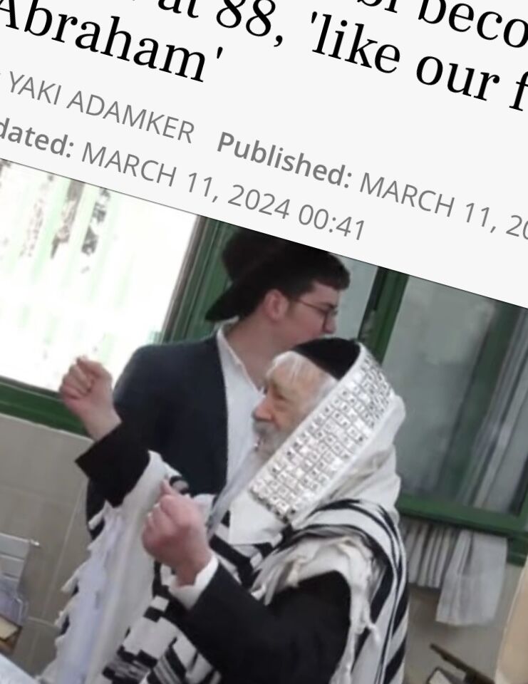 JUBLER: Rabbi Tzvi Kushlevsky gleder seg over nyheten om at han har fått en sønn.
 Foto: Faksimile Jerusalem Post