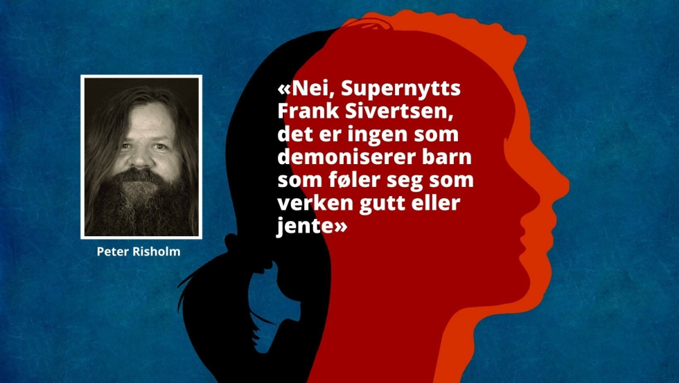 – Hvis det er noen som ikke har et avklart forhold til kjønn så må det være NRK og Supernytt. Det er ikke sånn at mannlige sykepleiere er kvinner fordi de jobber i et kvinnedominert yrke, skriver Peter Risholm.
 Foto: Privat og Pixabay / illustrasjonsbilde