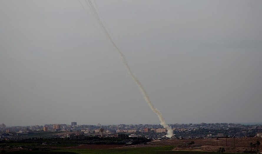 Rakett avfyrt fra Gaza. Arkivfoto: IDF
