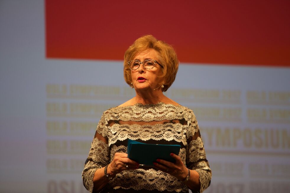 Trude Drevland talte på Oslo Symposium 2017.
 Foto: Marion Haslien