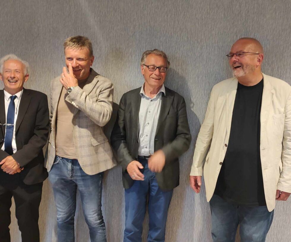 Arendalsuka 2023. Fra venstre: Ragnar Hatlem, Vebjørn Selbekk, Hallgrim Berg og Einar Gelius.
 Foto: Norge IDAG.