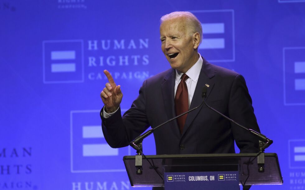 I fjor var Joe Biden i Ohio for å søke støtte blant LHBTQ-miljøet. Han lovet å gjøre kjønnsideologikampen til sin viktigste prioritet.
 Foto: Tom Uhlman / NTB Scanpix