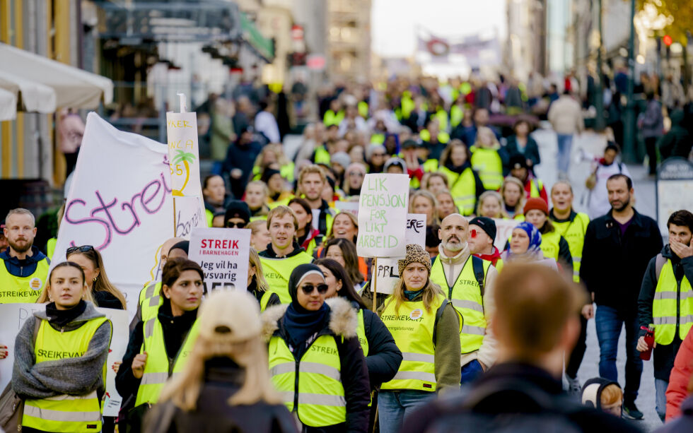 I november streiket over 3.600 barnehageansatte. — Nå fornemmer vi at streikeviljen bygger seg opp, skriver politisk redaktør i Norge IDAG, Anita A. Sæle.
 Foto: Stian Lysberg Solum/NTB