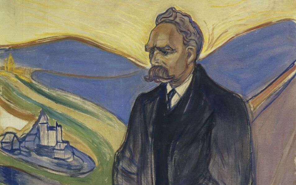Friederich Nietzsche malt av Edvard Munch i 1906.
 Foto: Wikimedia Commons