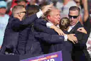 Trump ble truffet av kule