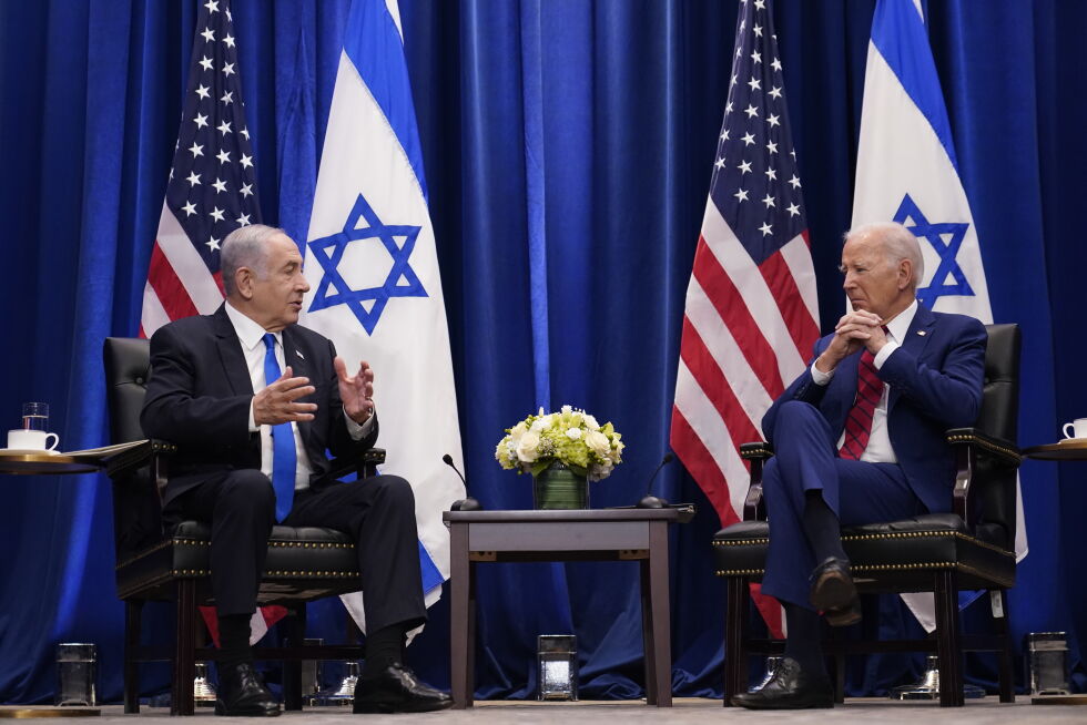 USA: President Joe Biden i møte med Israels statsminister Benjamin Netanyahu i New York, 20. september 2023.
 Foto: NTB/AP/Susan Walsh