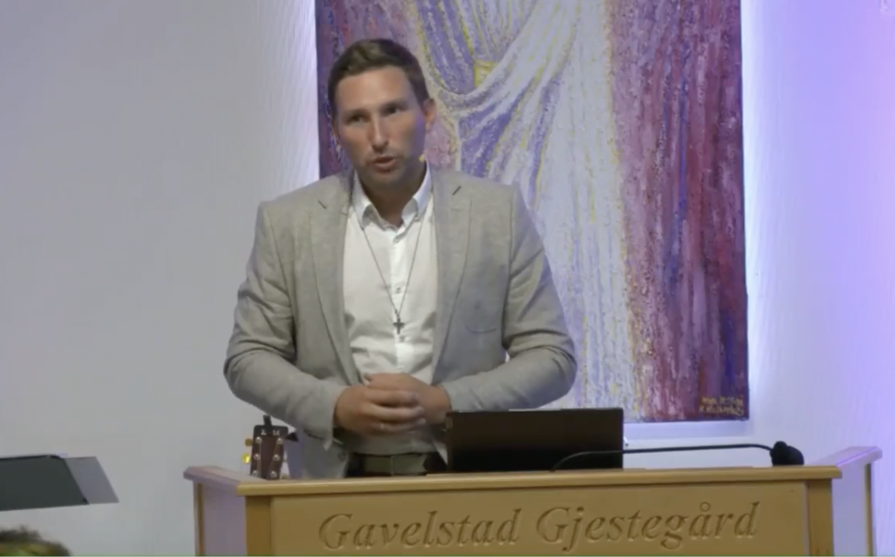 Truls Olufsen-Mehus er en av talerne på Gavelstad Gjestegård denne uken.
 Foto: Skjermdump: TV Visjon Norge
