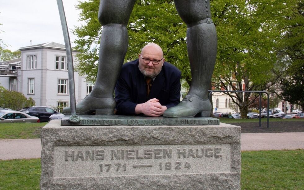 Øyvind Kleiveland mener Hans Nielsen Hauge fortjener en plass i alle nordmenns bevissthet.
 Foto: Ingunn Marie Ruud / KPK