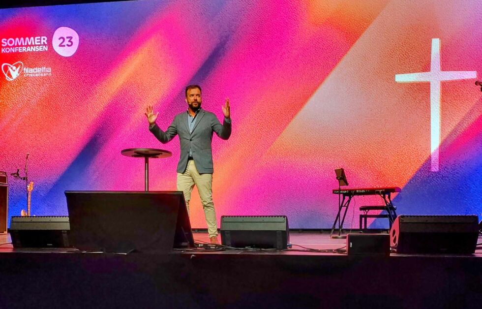 Øystein Gjerme. Filadelfia Kristiansands Sommerkonferanse 2023.
 Foto: Norge IDAG.