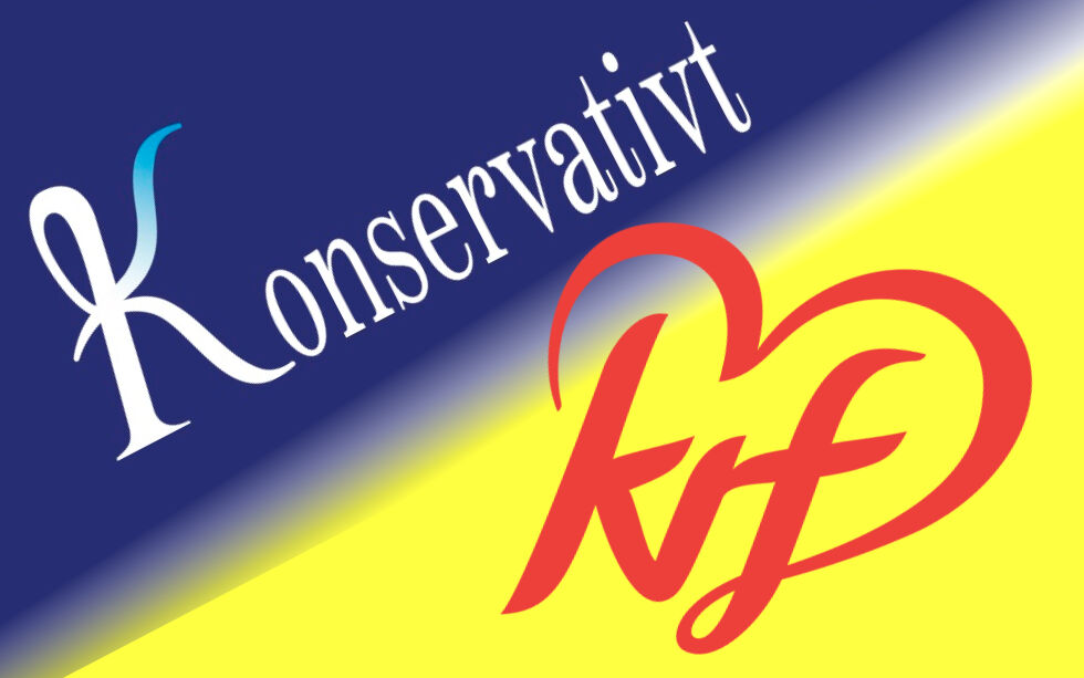 Foto: Logo KrF/Konservativt. Collage Norge IDAG.