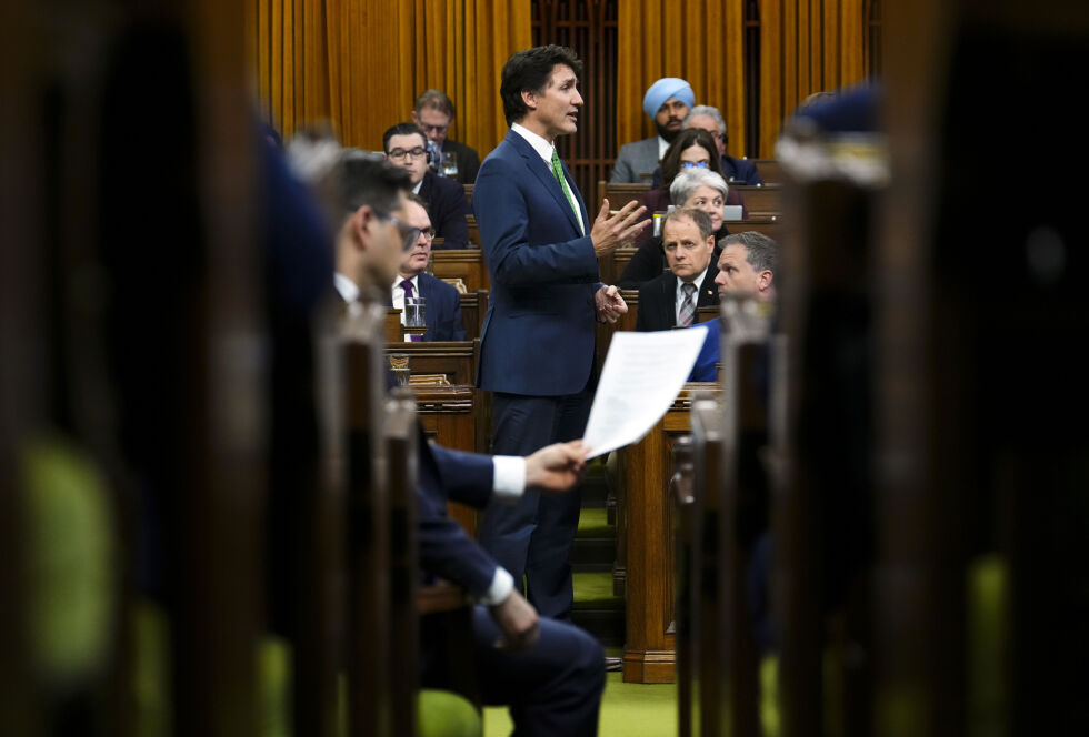 CANADA: Statsminister Justin Trudeau i Underhuset 28. mars 2023.
 Foto: Sean Kilpatrick/The Canadian Press via AP