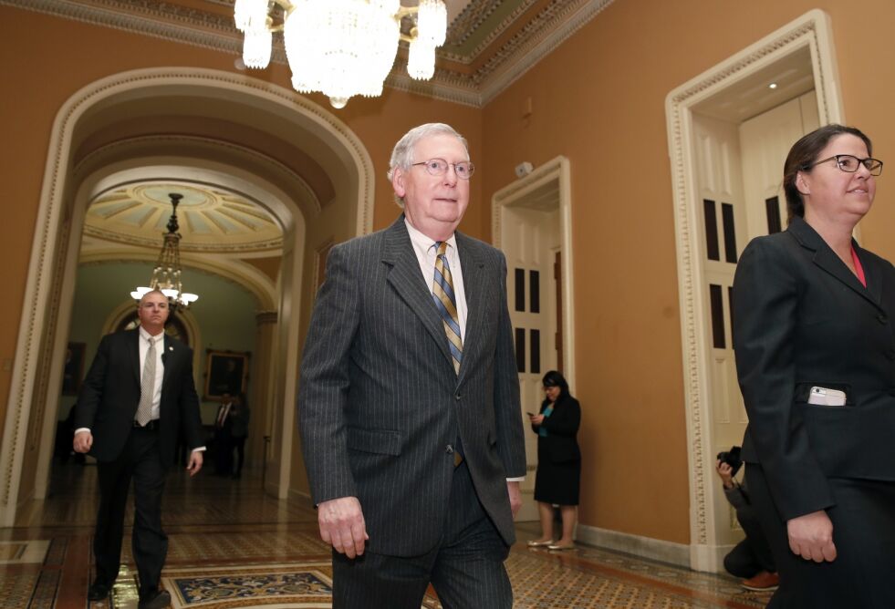 Republikanernes leder i Senatet, Mitch McConnell. Foto: Alex Brandon/ NTB scanpix.