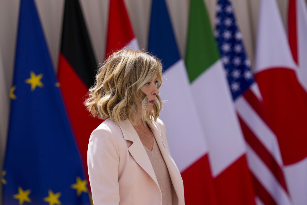 Italias statsminister Giorgia Meloni er denne uken vertskap for toppmøtet mellom G7-landene.
 Foto: Luca Bruno / AP / NTB