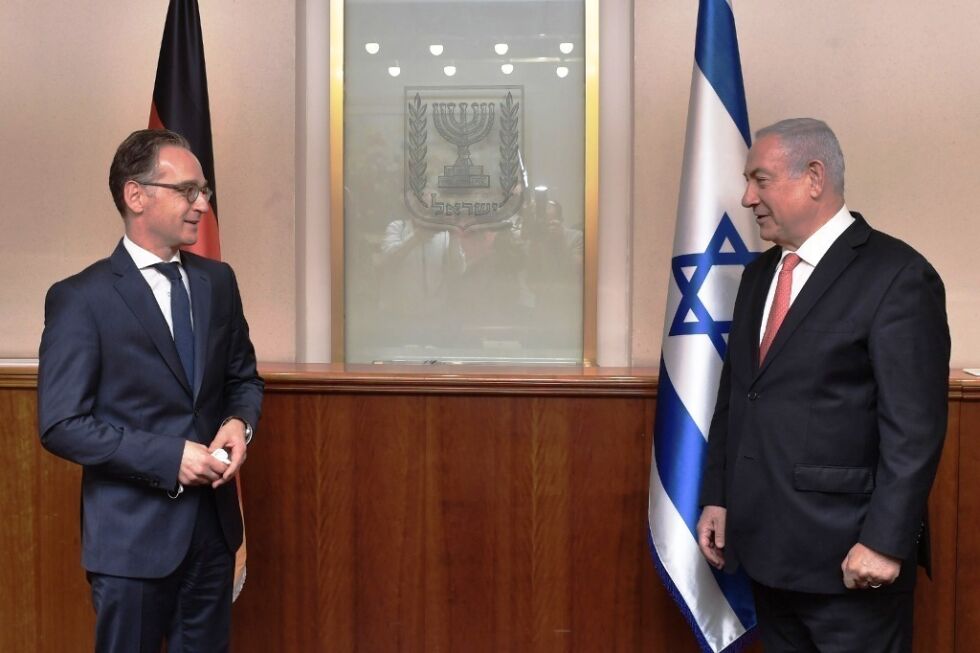 Israels statsminister Benjamin Netanyahu og Tysklands utenriksminister Heiko Maas.
 Foto: Koby Gideon/GPO