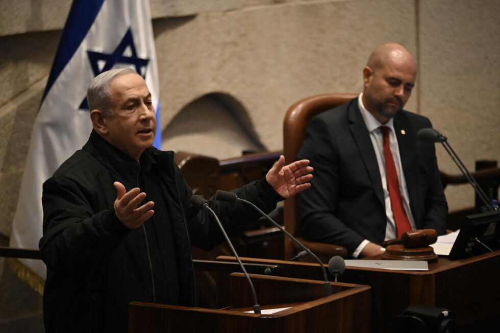 Israels statsminister Benjamin Netanyahu i Knesset 25. desember 2023.
 Foto: Yoav Dudkevitch/TPS