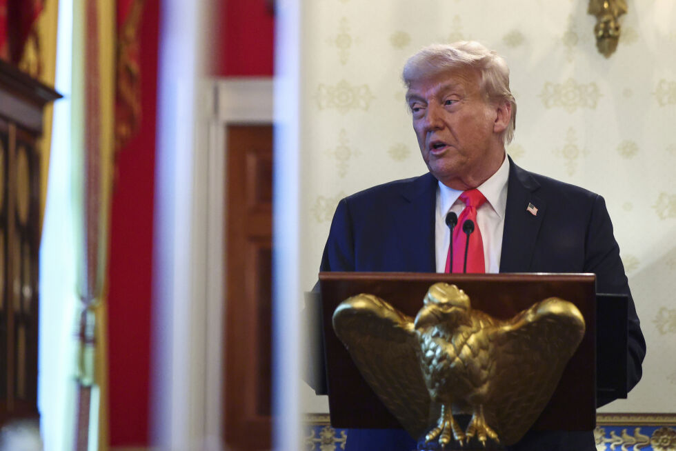 President Donald Trump talte onsdag kveld på påskemøte i Det hvite hus.
 Foto: AP / NTB