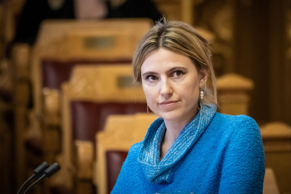 Sofie Marhaug (Rødt) fremmet Rødts forslag om å ‘stanse nettleiesjokket’.
 Foto: Ole Berg-Rusten / NTB