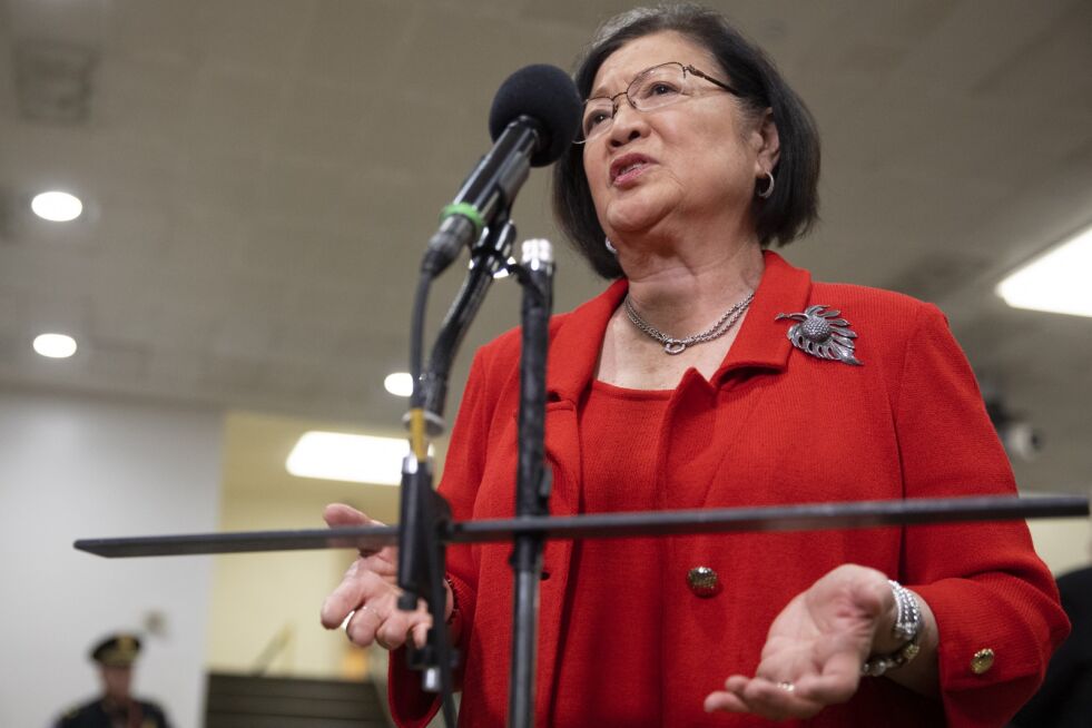 USA: Senator Mazie Hirono, fra Hawaii, uttaler seg som om levende fødte babyer er en del av morens kropp.
 Foto: AP Photo/Jacquelyn Martin