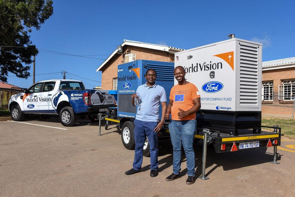 Vanngeneratoren GEN-350 skal lage vann fra luft i Sør-Afrika.
 Foto: Courtesy of Ford Motor Company