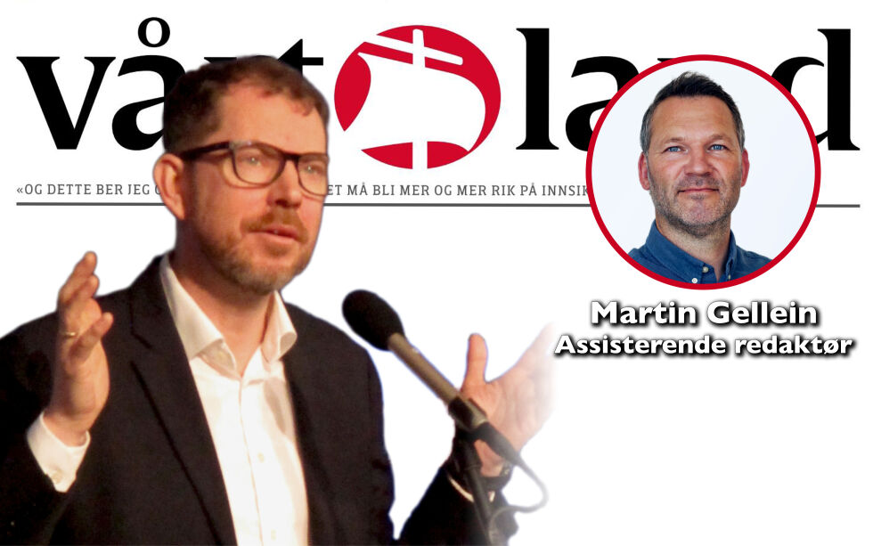 Sjefredaktør i Vårt Land, Bjørn Kristoffer Bore: – Hvordan kan man ønske alle slags mennesker velkommen til en menighet, men samtidig si at de ikke får bli medlem av den? spør Vårt Land, på lederplass, etter at Misjonskirken Norge slo fast at de ikke endrer sitt syn på homofilt samliv.
Foto: Nils Bakke/IKAJ (innfelt)