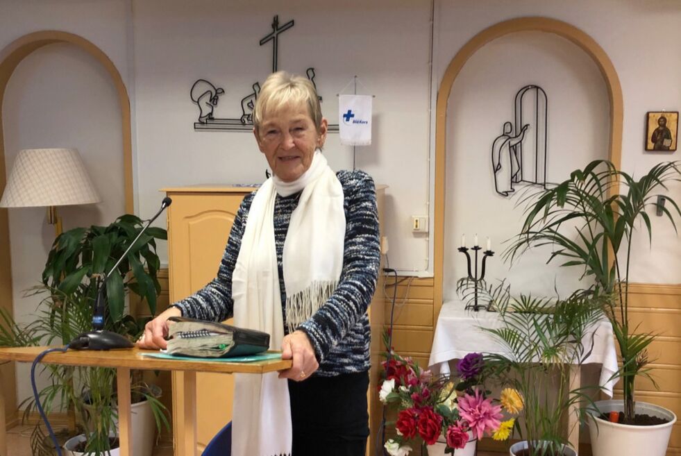 Bønnekvinne: Initiativtaker til bønnesamling er Tove Wiers Fromreide. Hun fikk et syn som kalte henne til bønn for mange år siden. Den visjonen er hun trofast mot.
 Foto: Anita Apelthun Sæle