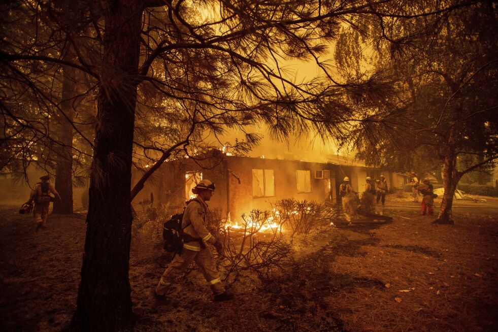 Skogbrann: Overtent hus etter at skogbrannen raste gjennom byen Paradis i California.
 Foto: AP /Noah Berger