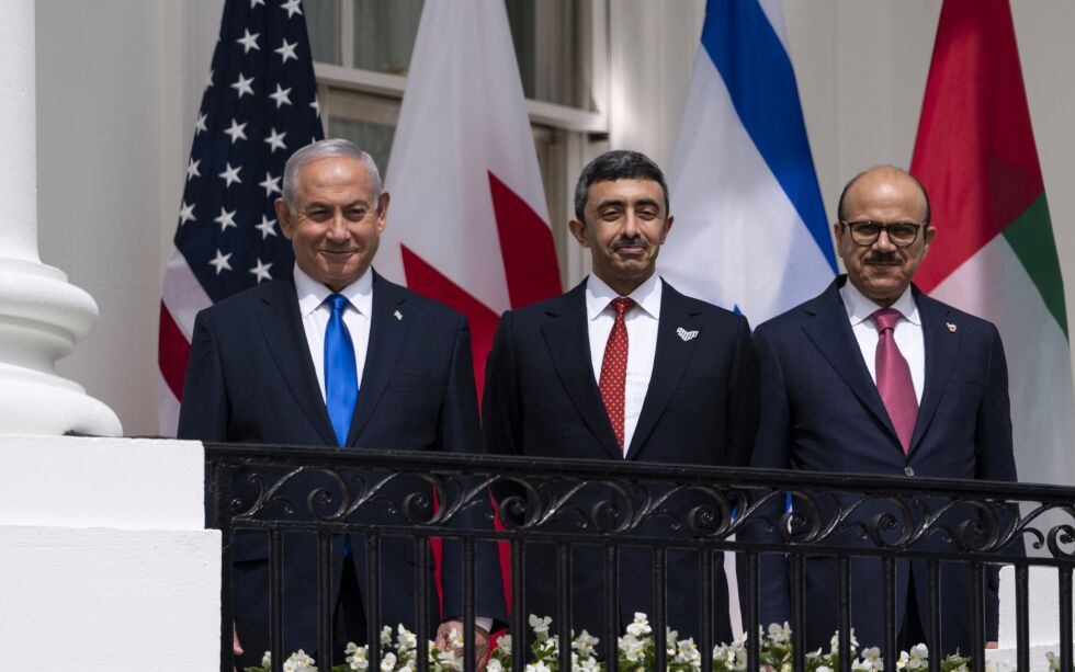 I september 2020 signerte Israel, De forente Arabiske emirater og Bahrain Abraham-avtalen som var forhandlet frem av USAs daværende president Donald Trump.
Foto: NTB