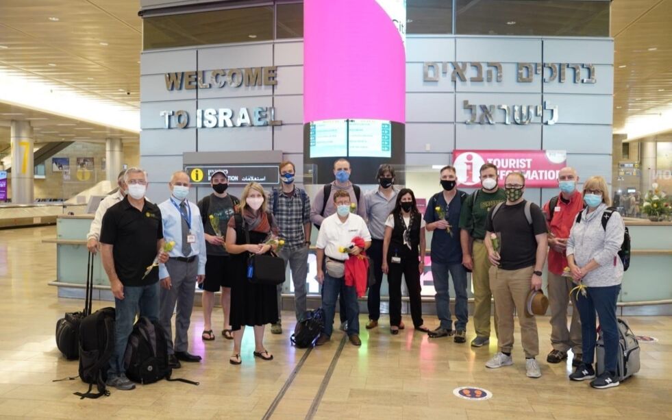 Dette er den første gruppen med turister som får besøke Israel siden landet ble stengt ned som følge av koronaviruset i fjor.
 Foto: Michael Dimenstein