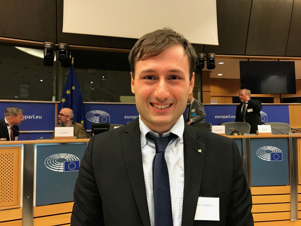 Ante CaljKusic fra 40 dager for livet-initiativet i Kroatia. Her avbildet i EU-parlamentet i Brussel.
 Foto: Jan-Aage Torp