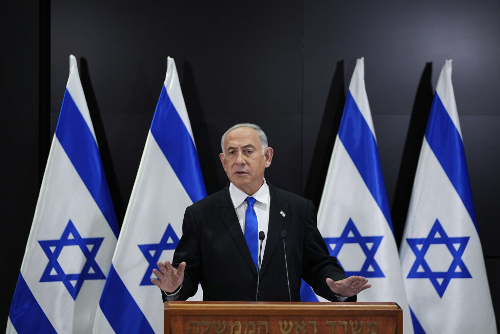 Israels statsminister Benjamin Netanyahu i Tel Aviv, 10. april 2023.
 Foto: AP Photo/Ohad Zwigenberg