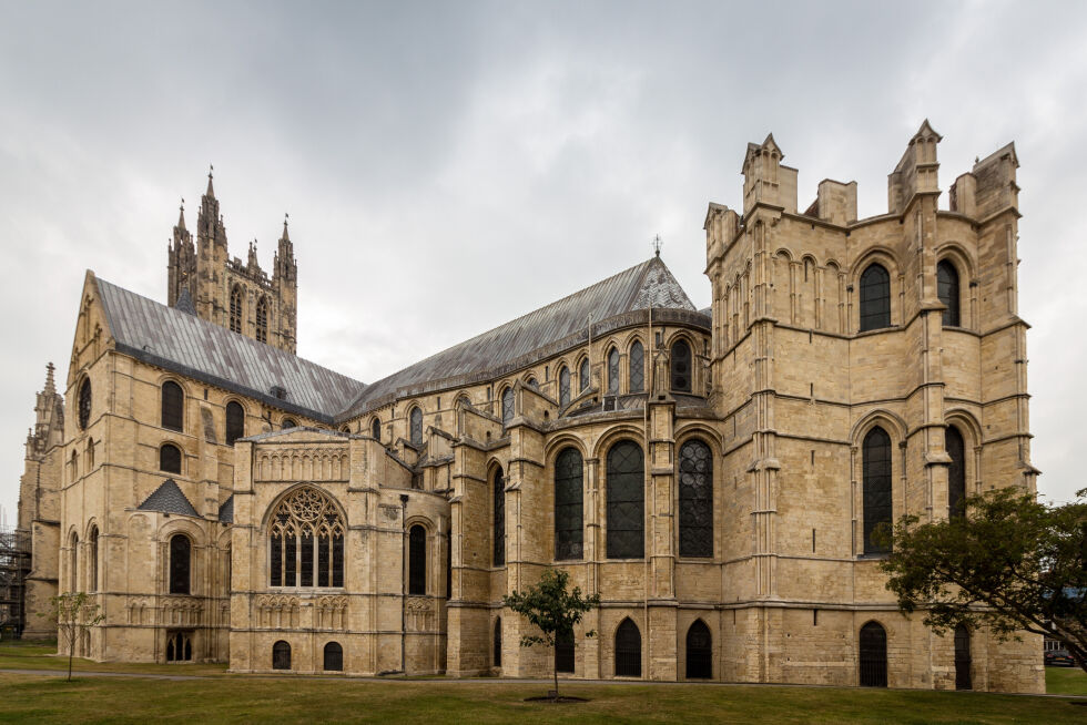 Canterbury-katedralen huser bispestolen til erkebiskopen av Canterbury og er katedralen til bispedømmet Canterbury og moderkirken til Church of England.
 Foto: Wikimedia Commons