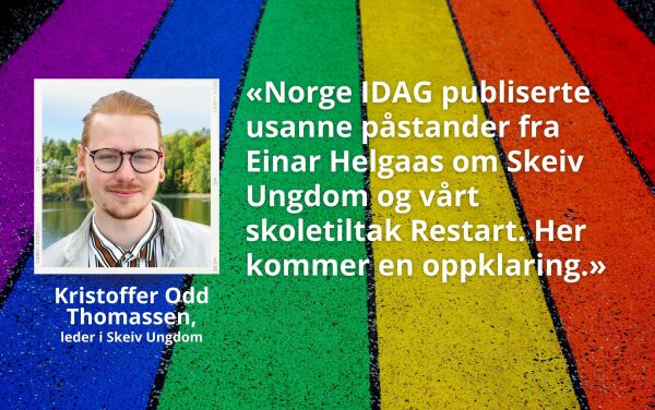 Oppklaring om Skeiv Ungdoms undervisningstilbud
