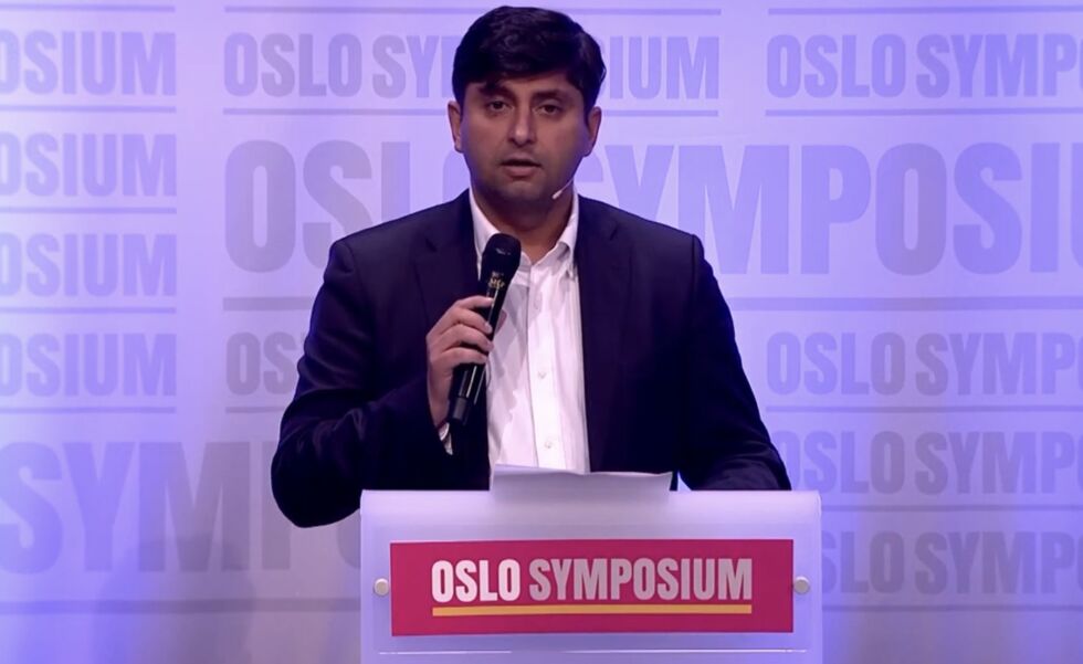 Himanshu Gulati er nestleder i Israels venner på Stortinget.
 Foto: Skjermdump Youtube