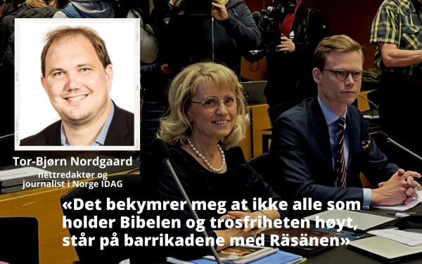 «Det bekymrer meg at ikke alle som holder Bibelen og trosfriheten høyt, står på barrikadene med Räsänen»