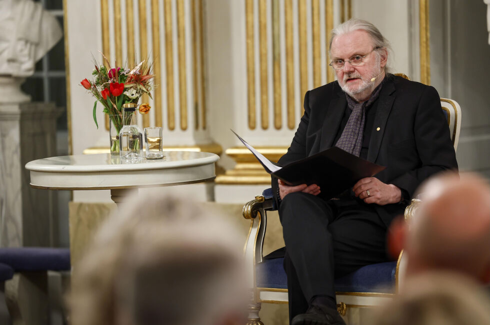 Forfattaren Jon Fosse fekk Nobelprisen i litteratur 2023.
 Foto: Fredrik Persson /TT News Agency via AP