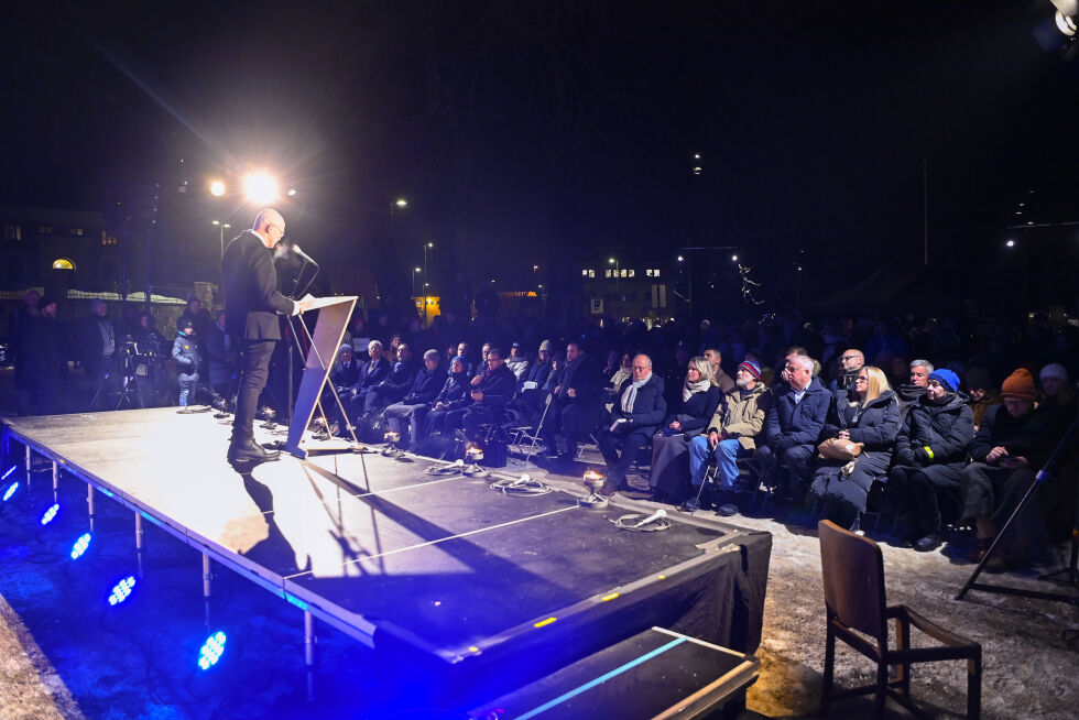 Også direktør Jan Heiret for HL-senteret talte i forbindelse med Holocaustdagen på Akershuskaien lørdag kveld.
 Foto: Annika Byrde / NTB