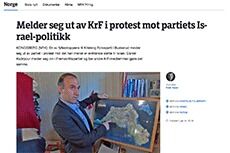 Melder seg ut av KrF - protest mot laber støtte til Israel