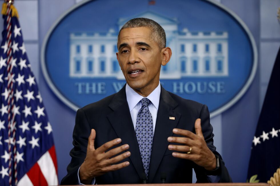 Presidentskifte: Bildet viser nylig avgåtte president Barack Hussein Obama da han avholdt sin siste pressekonferanse fra Det hvite hus.
 Foto: Ap