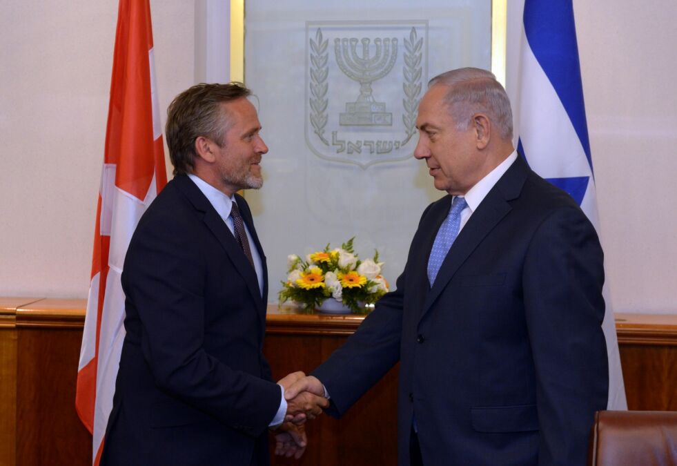 Danmarks utenriksminister Anders Samuelsen møtte Israels statsminister Benjamin Netanyahu 17. mai.
 Foto: GPO