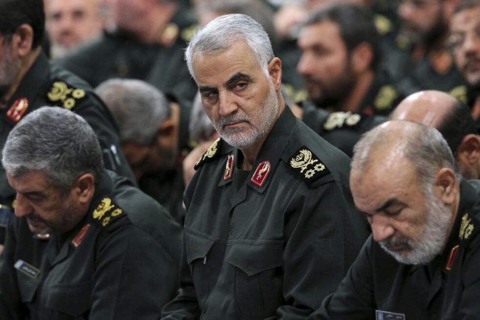Den mektige lederen for elitestyrken i den iranske Revolusjonsgarden, general Qassem Soleimani, ble likvidert i et amerikansk droneangrep i Bagdad fredag 3. januar 2020.
 Foto: NTB Scanpix