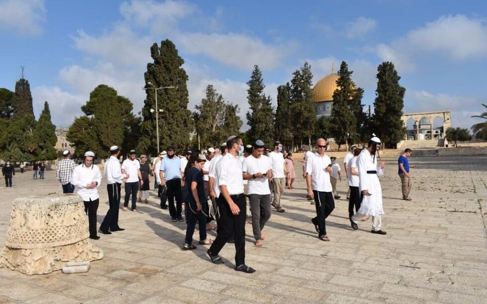 Det er satt ny rekord i antall jøder som har besøkt Tempelhøyden. Det tril tross for trusler om vold fra blant annet terrororganisasjonen Hamas.
 Foto: Maayan Berrebi/TPS