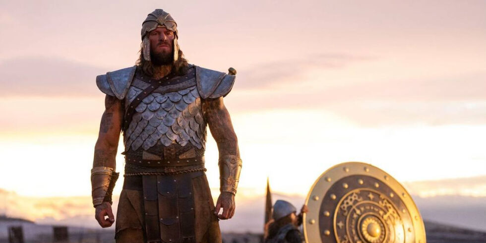 Kampen mellom David og Goliat er selvsagt med når historien om den bibelske kong David skal fortelles.
 Foto: Prime Video