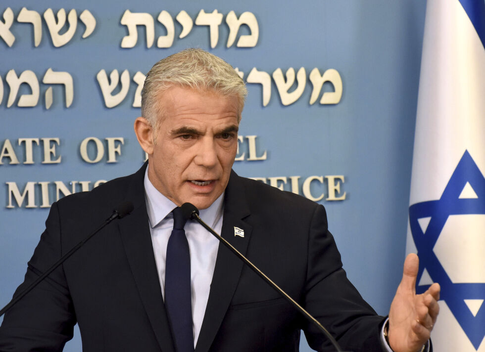 Israels statsminister Yair Lapid har avslått Libanons forsøk på å forandre den maritime grenseavtalen mellom de to landene.
 Foto: Debbie Hill/AP/NTB