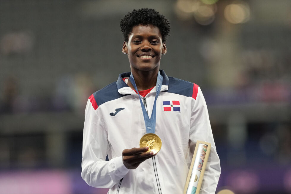 Marileidy Paulino, fra Den dominikanske republikk tok gull i 400 meter for kvinner under sommer-OL 2024, fredag ​​9. august 2024, i Saint-Denis, Frankrike.
 Foto: AP Photo/Bernat Armangue/NTB