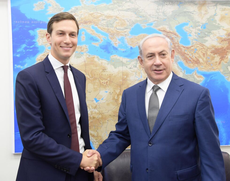 ALLIERTE: Jared Kushner fra Trump-administrasjonen møtte Netanyahu i Jerusalem i forrige uke. Foto: GPO